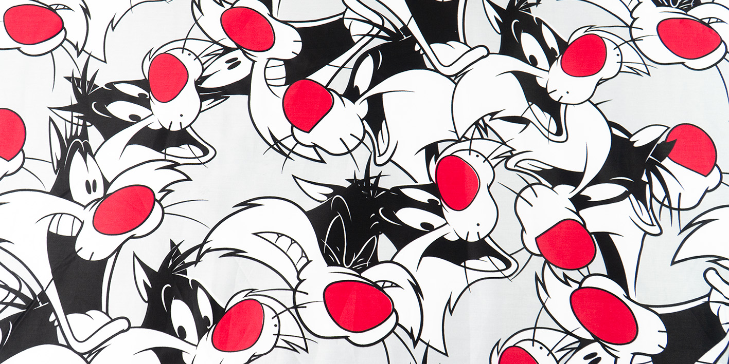 Pościel 140x200 kot sylwester looney tunes 